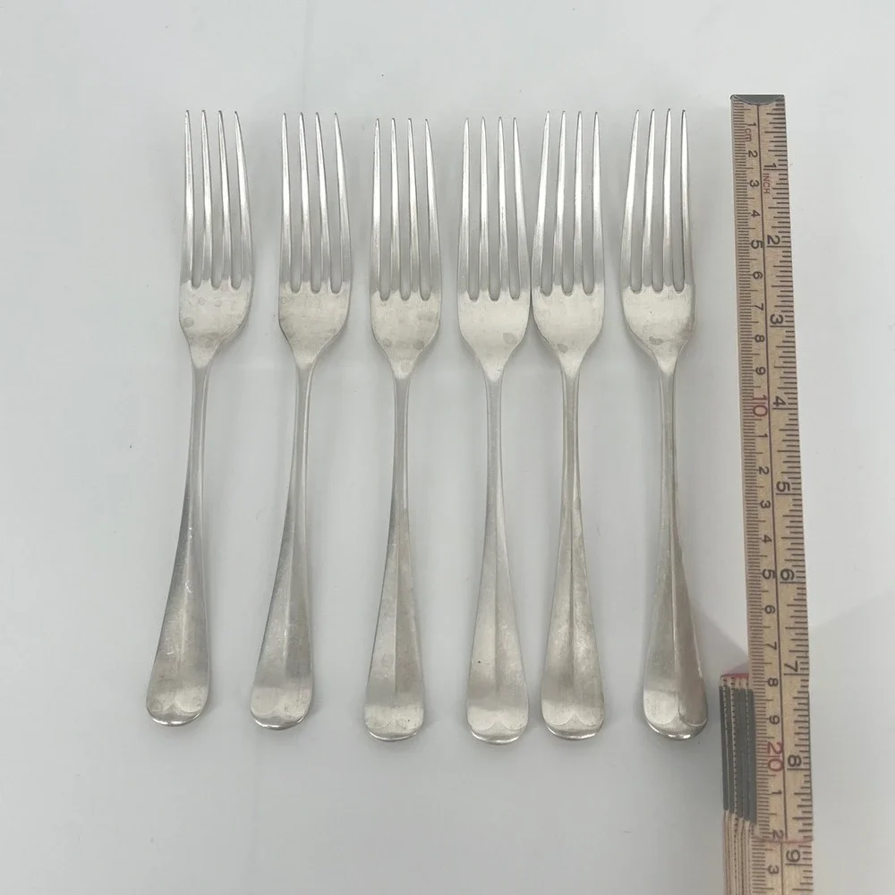 W&S Flatware Set Silver Plate Triple Plate Hotel Grade 14pc Ladle Fork Spoon